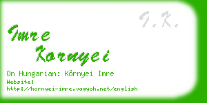 imre kornyei business card
