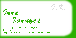 imre kornyei business card
